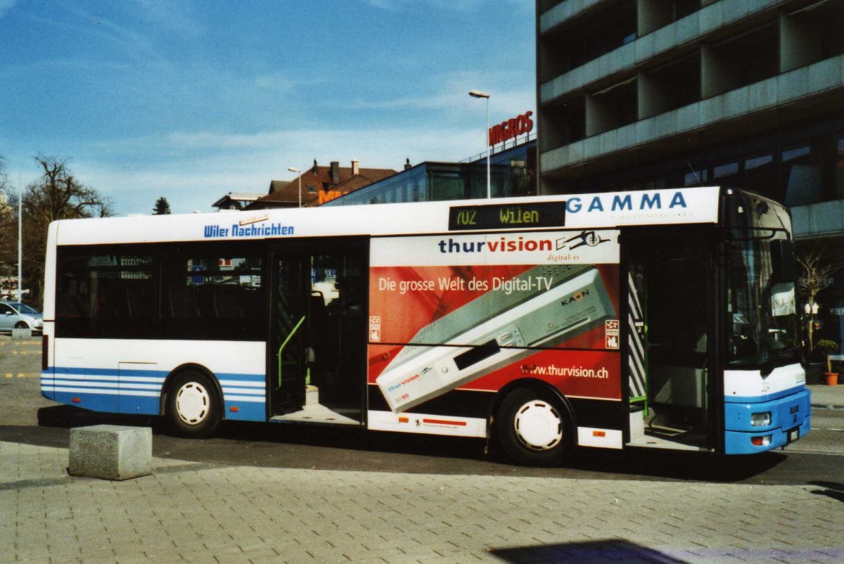 (115'337) - WilMobil, Wil - Nr. 224/SG 245'704 - MAN/G�ppel (ex Wick, Wil Nr. 4) am 18. M�rz 2009 beim Bahnhof Wil