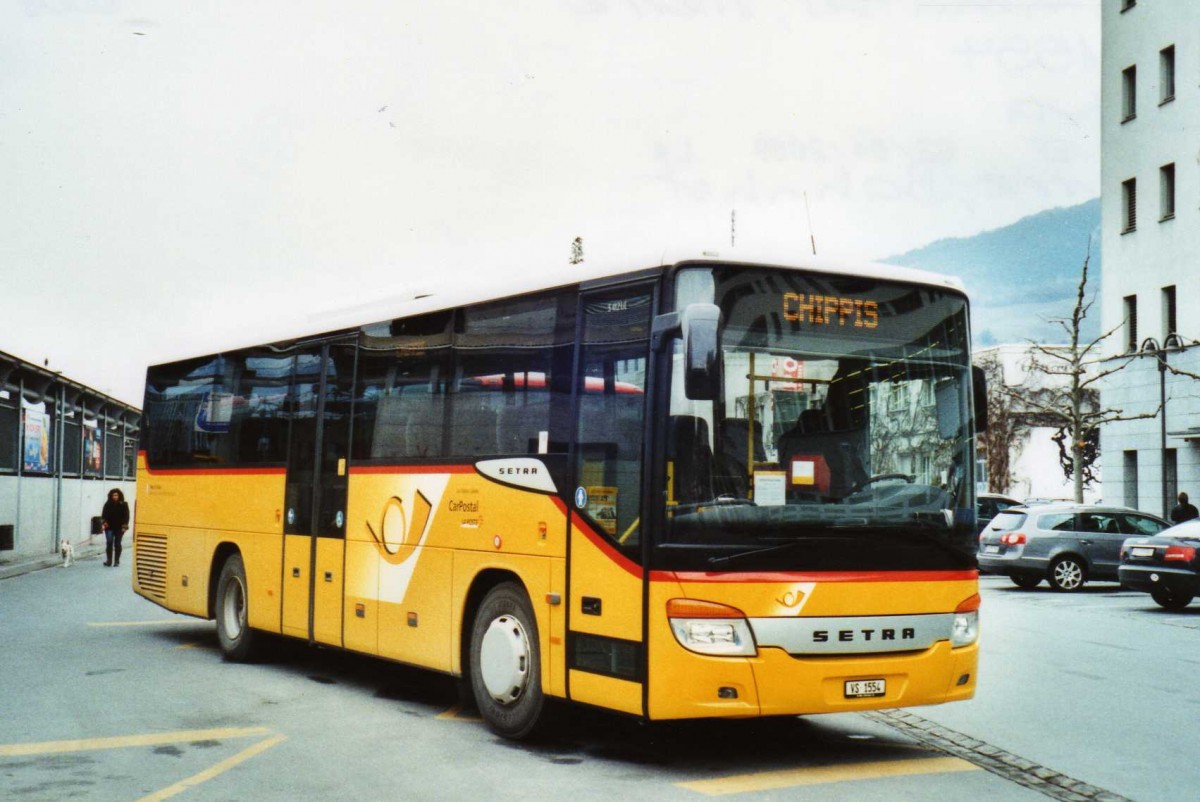 (115'532) - Pfammatter, Sierre - VS 1554 - Setra am 30. M�rz 2009 beim Bahnhof Sierre