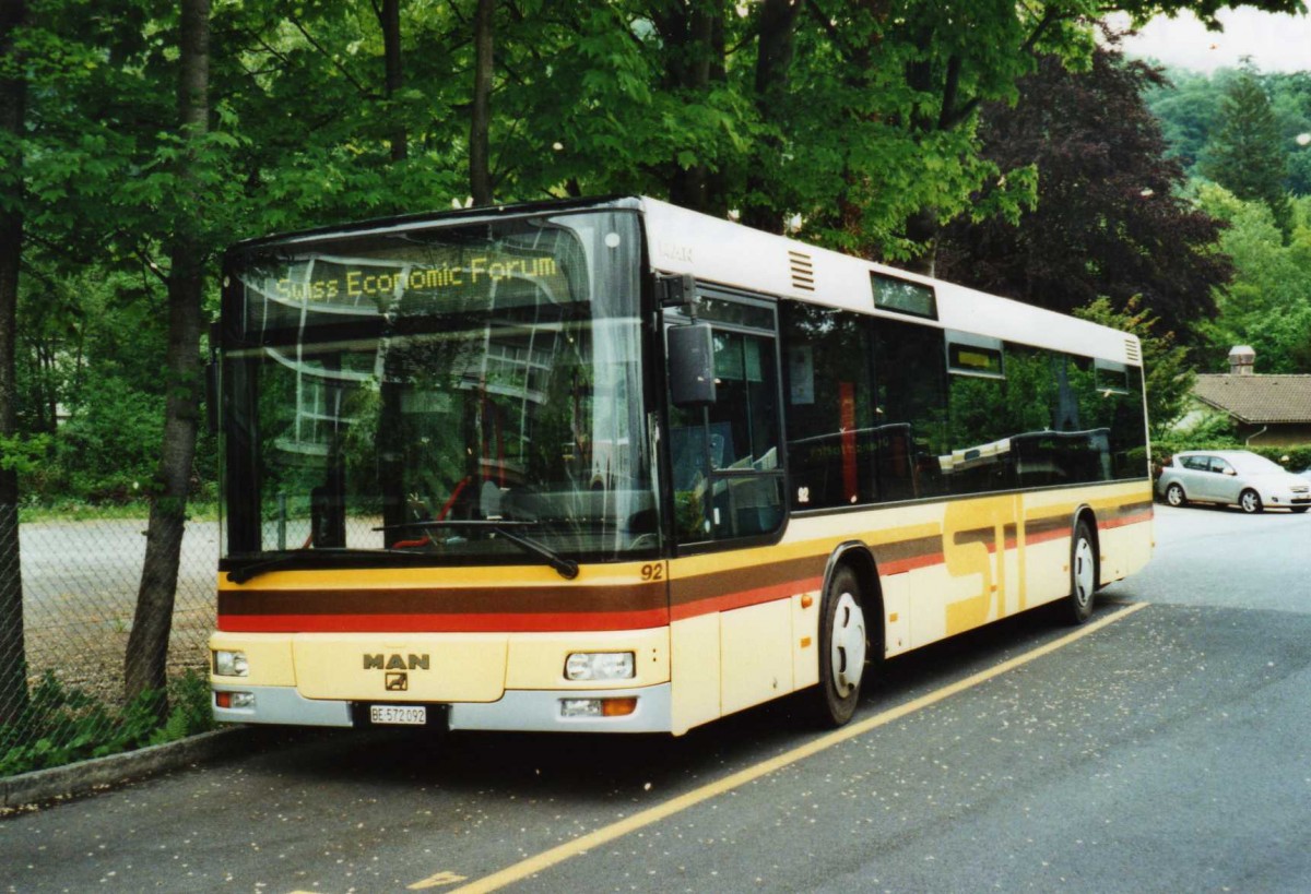 (116'430) - STI Thun - Nr. 92/BE 572'092 - MAN am 14. Mai 2009 bei der Schiffl�ndte Thun
