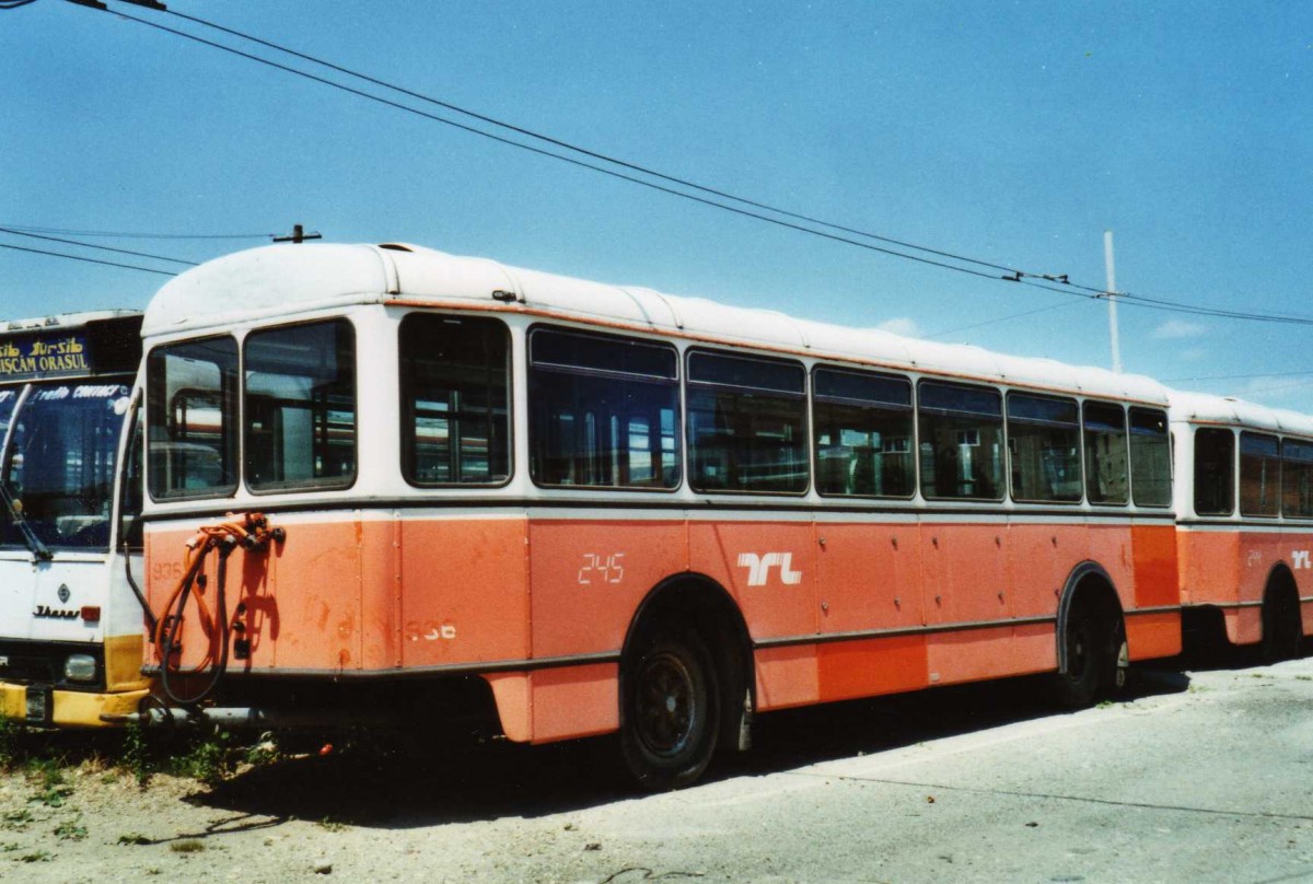 (116'926) - Tursib, Sibiu - Nr. 245' - Moser/Eggli-Mischler Personenanh�nger (ex TL Lausanne Nr. 936) am 27. Mai 2009 in Sibiu, Depot
