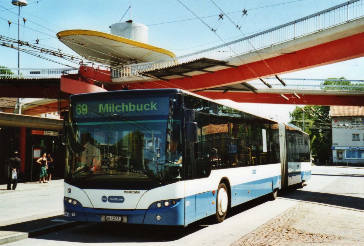(117'736) - VBZ Z�rich - Nr. 531/ZH 730'531 - Neoplan am 17. Juni 2009 in Z�rich, Bucheggplatz