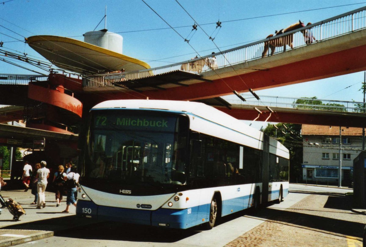 (117'816) - VBZ Z�rich - Nr. 150 - Hess/Hess Gelenktrolleybus am 17. Juni 2009 in Z�rich, Bucheggplatz