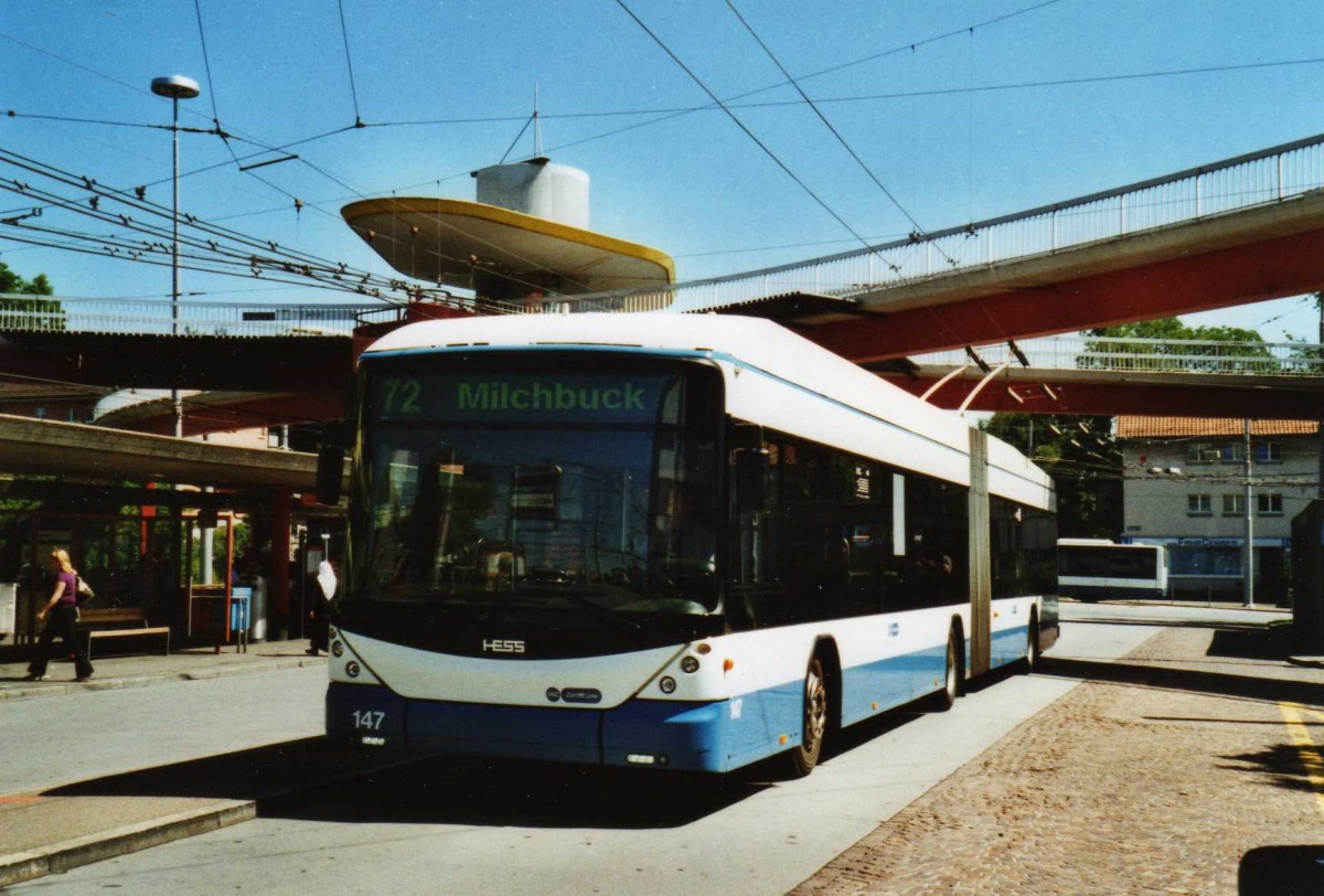 (117'818) - VBZ Z�rich - Nr. 147 - Hess/Hess Gelenktrolleybus am 17. Juni 2009 in Z�rich, Bucheggplatz