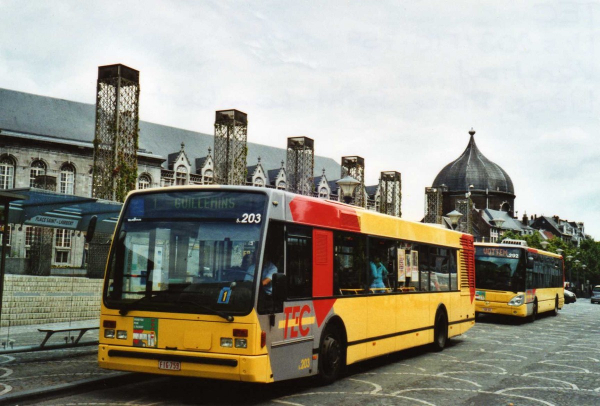 (118'717) - TEC Li�ge - Nr. 5.203 - Van Hool am 8. Juli 2009 in Li�ge, Place Saint-Laurent