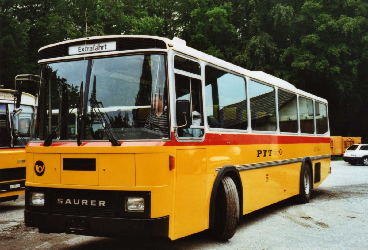 (119'432) - Bernair, M�nsingen - Saurer/T�scher (ex Schebath, Lauerz; ex Albin, F�llanden; ex Heim, Flums) am 9. August 2009 in Oberburg, Ziegelgut