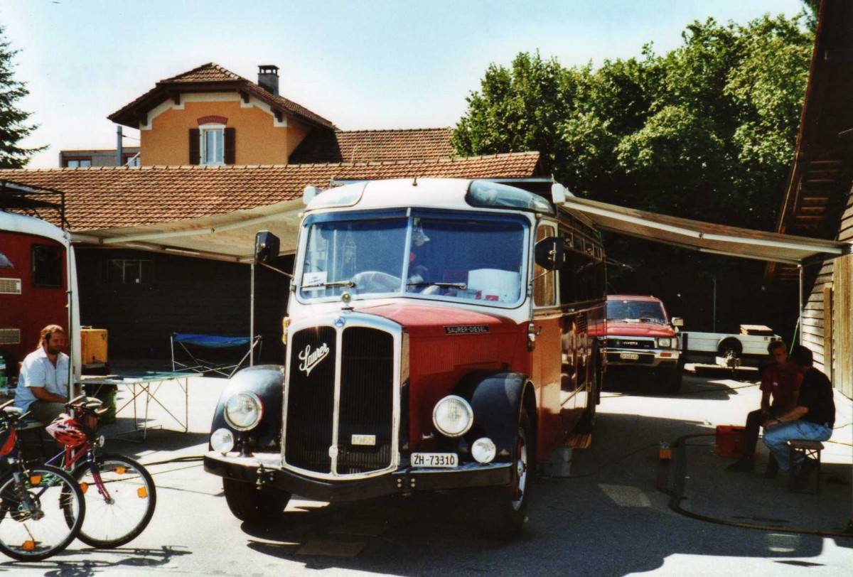 (119'817) - Morger, Horgenberg - ZH 73'310 - Saurer/T�scher (ex P 23'167; ex Casper, Lenzerheide) am 15. August 2009 in Zug, Wohnbustreffen