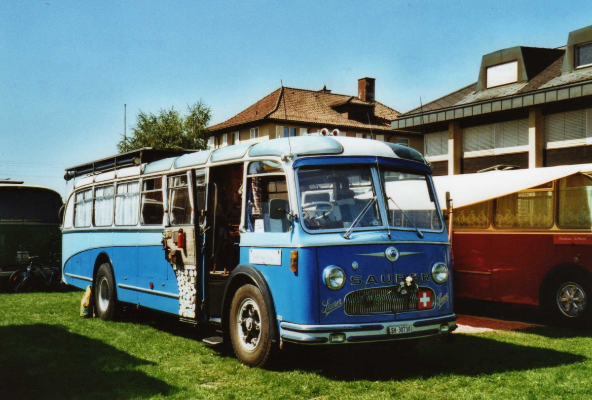 (119'819) - Bolliger, Stetten - SH 30'730 - Saurer/R&J (ex Sol�r+Fontana, Ilanz Nr. 8) am 15. August 2009 in Zug, Wohnbustreffen