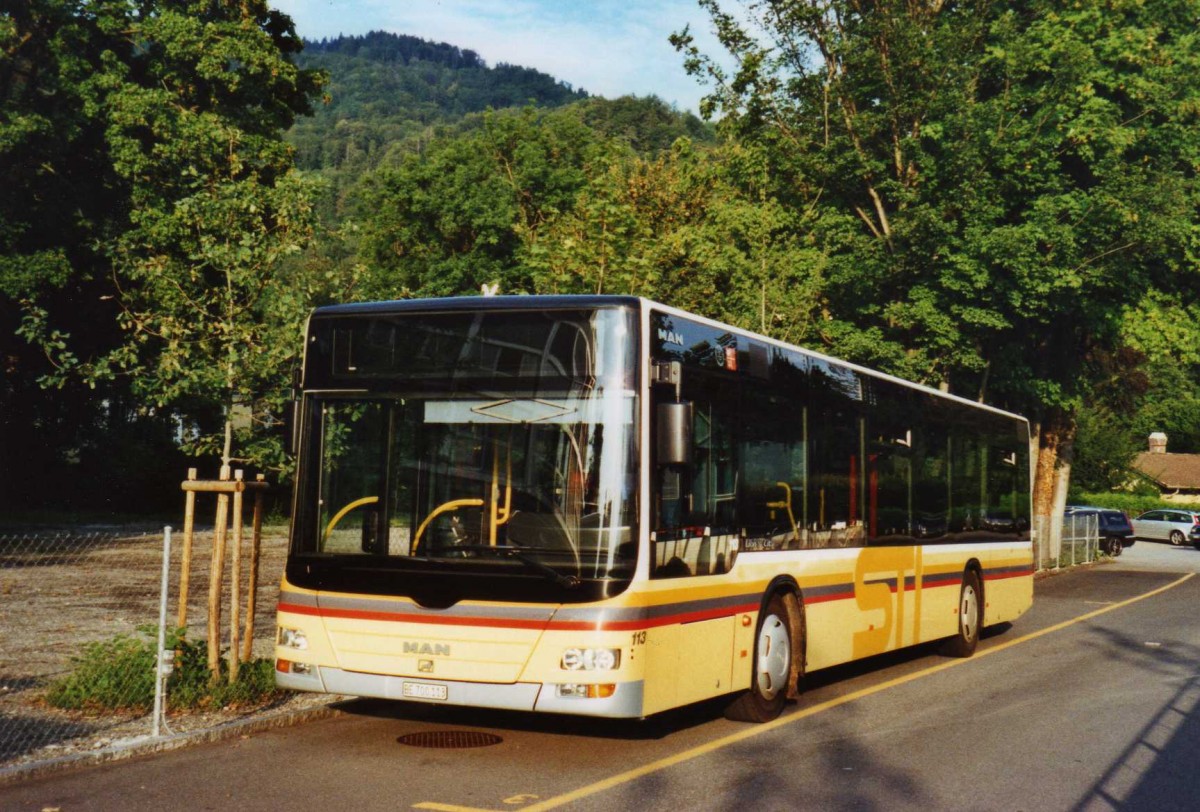 (120'505) - STI Thun - Nr. 113/BE 700'113 - MAN am 26. August 2009 bei der Schiffl�ndte Thun