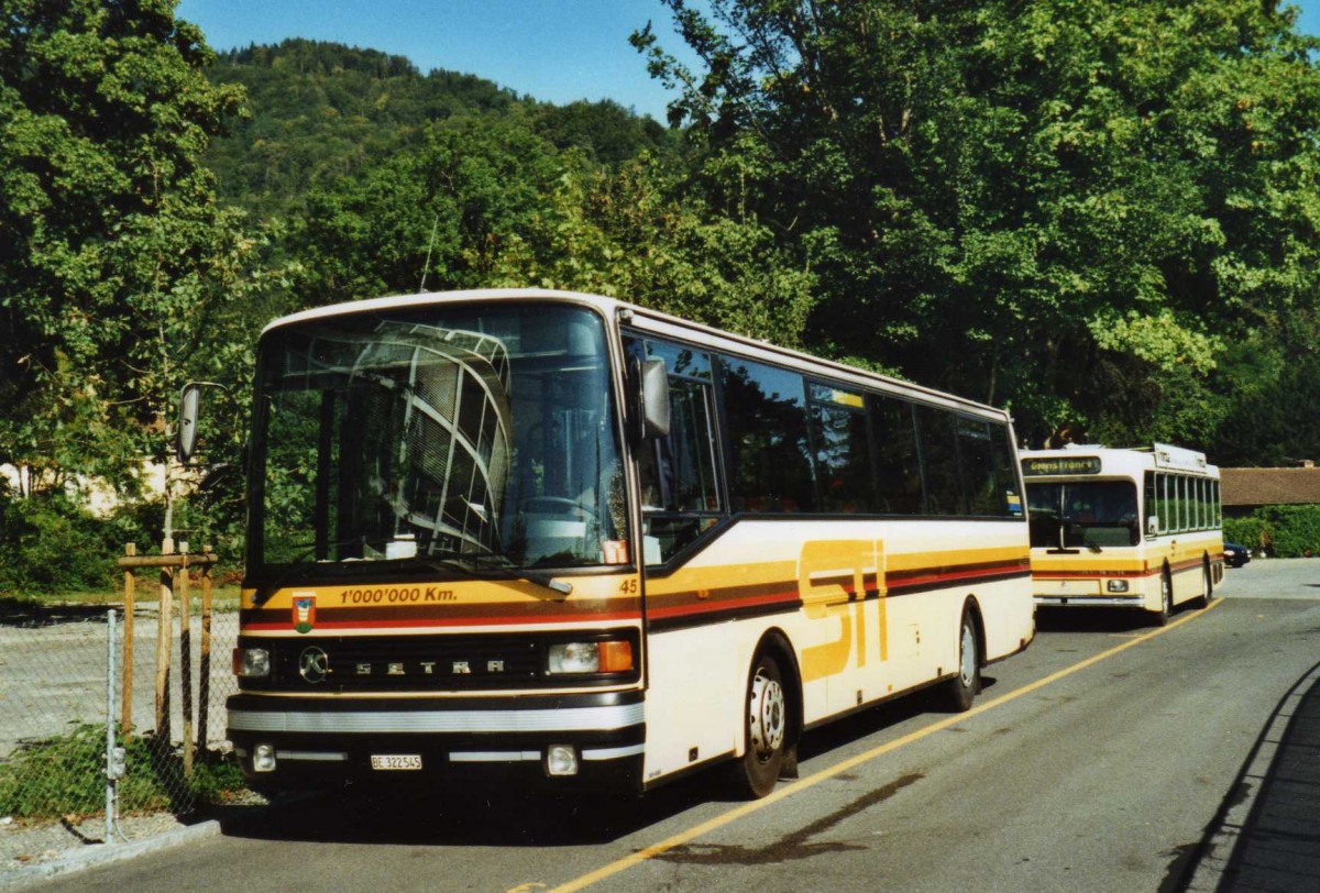 (120'818) - STI Thun - Nr. 45/BE 322'545 - Setra (ex AGS Sigriswil Nr. 3) am 31. August 2009 bei der Schiffl�ndte Thun