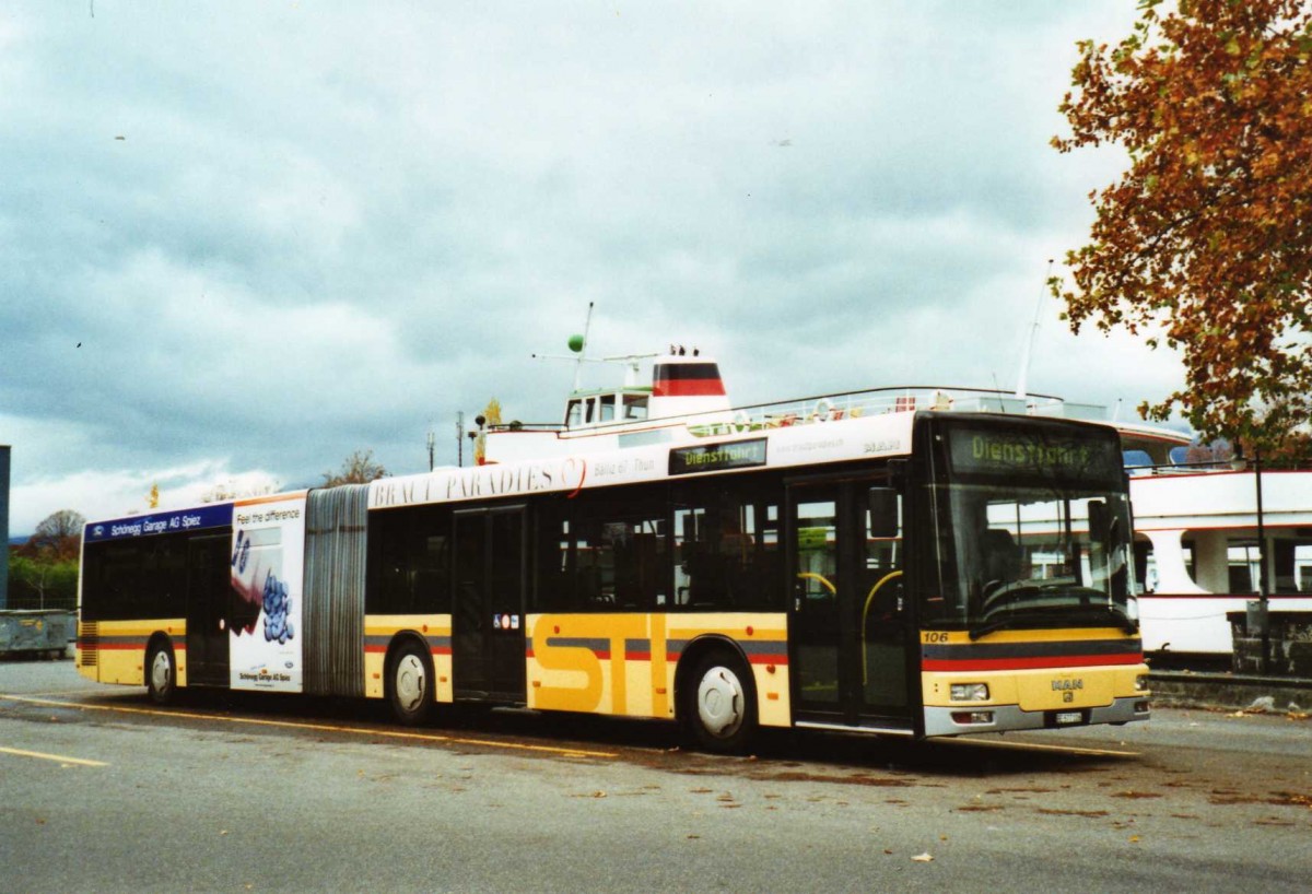 (121'902) - STI Thun - Nr. 106/BE 577'106 - MAN am 8. November 2009 bei der Schiffl�ndte Thun