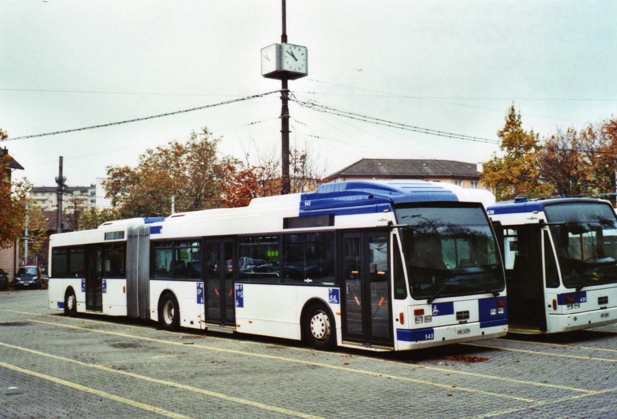 (122'302) - TL Lausanne - Nr. 543/VD 1470 - Van Hool am 19. November 2009 in Lausanne, D�p�t Borde