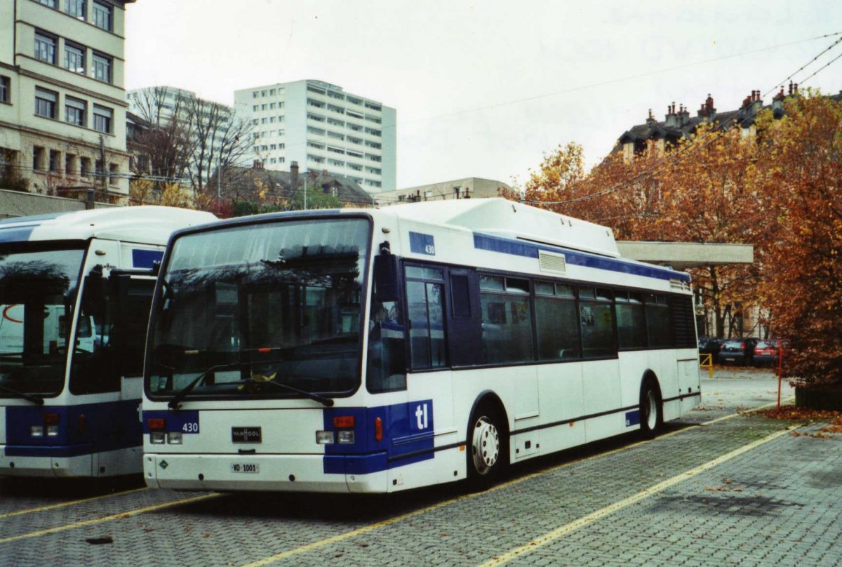 (122'303) - TL Lausanne - Nr. 430/VD 1001 - Van Hool am 19. November 2009 in Lausanne, D�p�t Borde