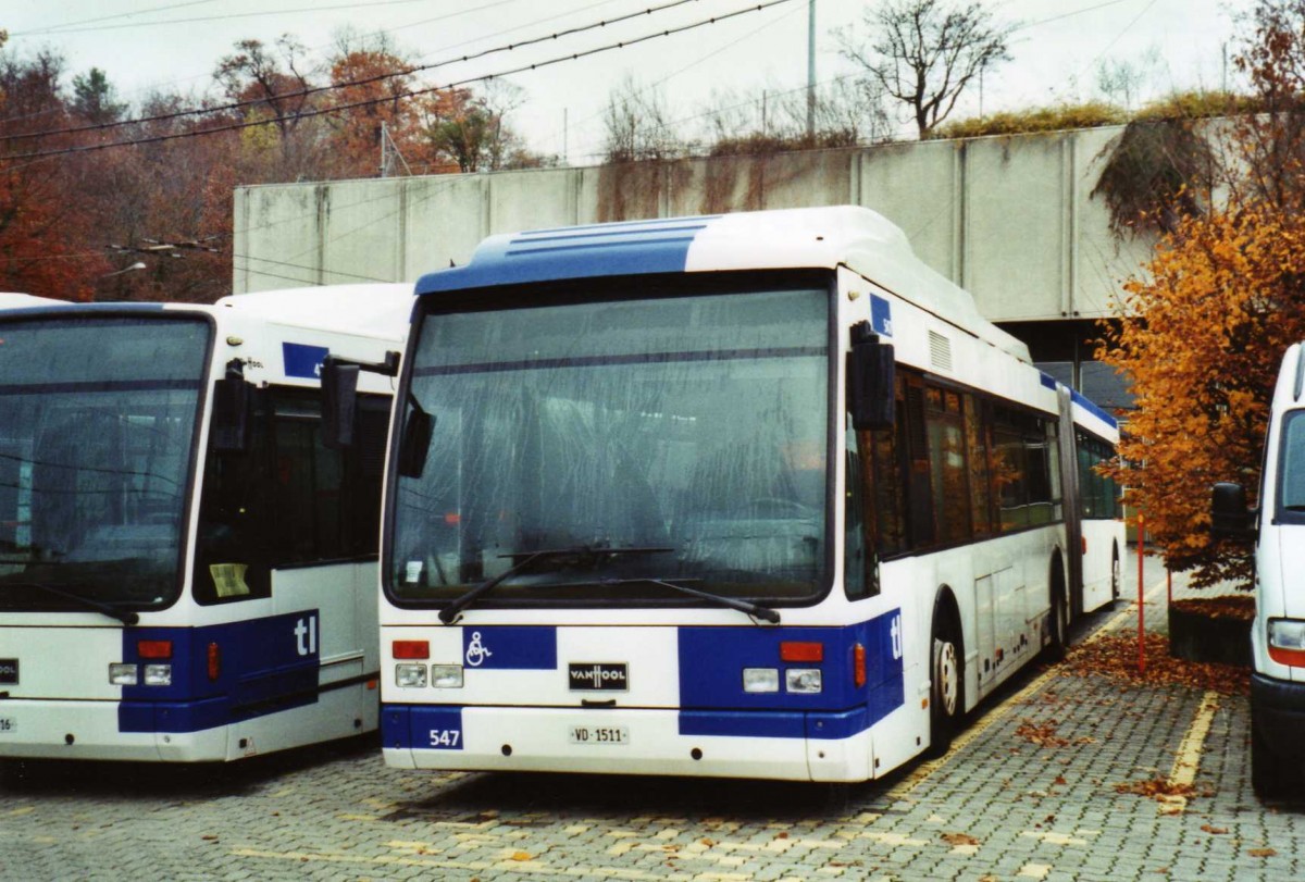 (122'309) - TL Lausanne - Nr. 547/VD 1511 - Van Hool am 19. November 2009 in Lausanne, D�p�t Borde