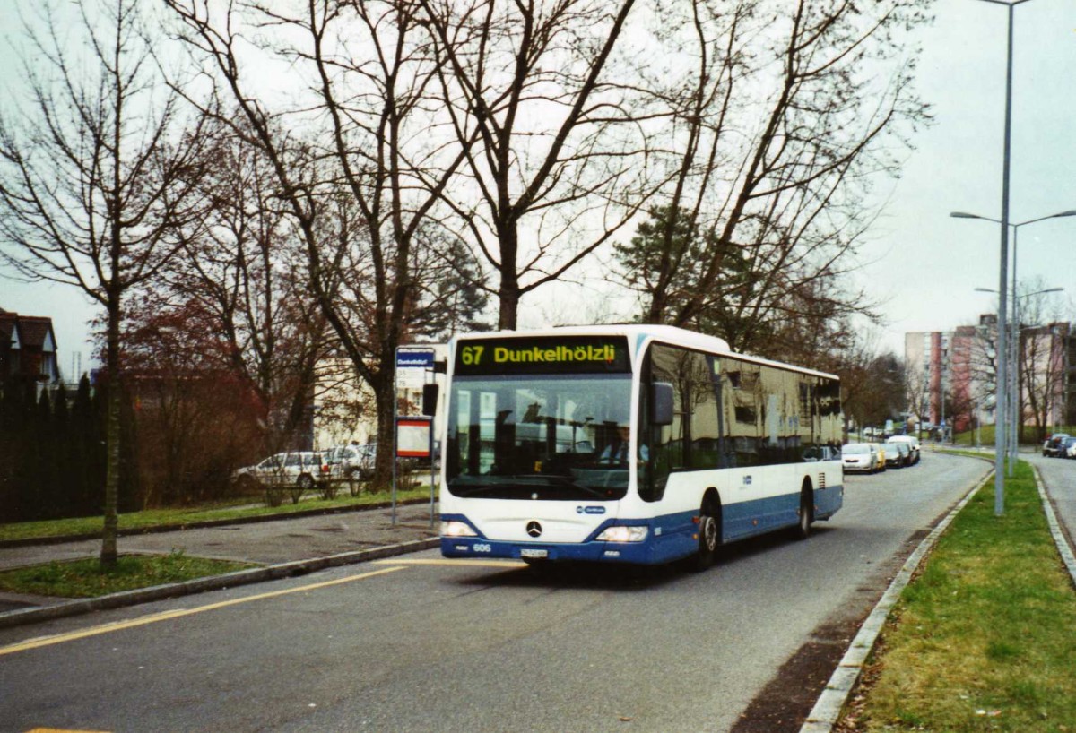 (122'931) - VBZ Z�rich - Nr. 606/ZH 745'606 - Mercedes am 13. Dezember 2009 in Z�rich, Dunkelh�lzli