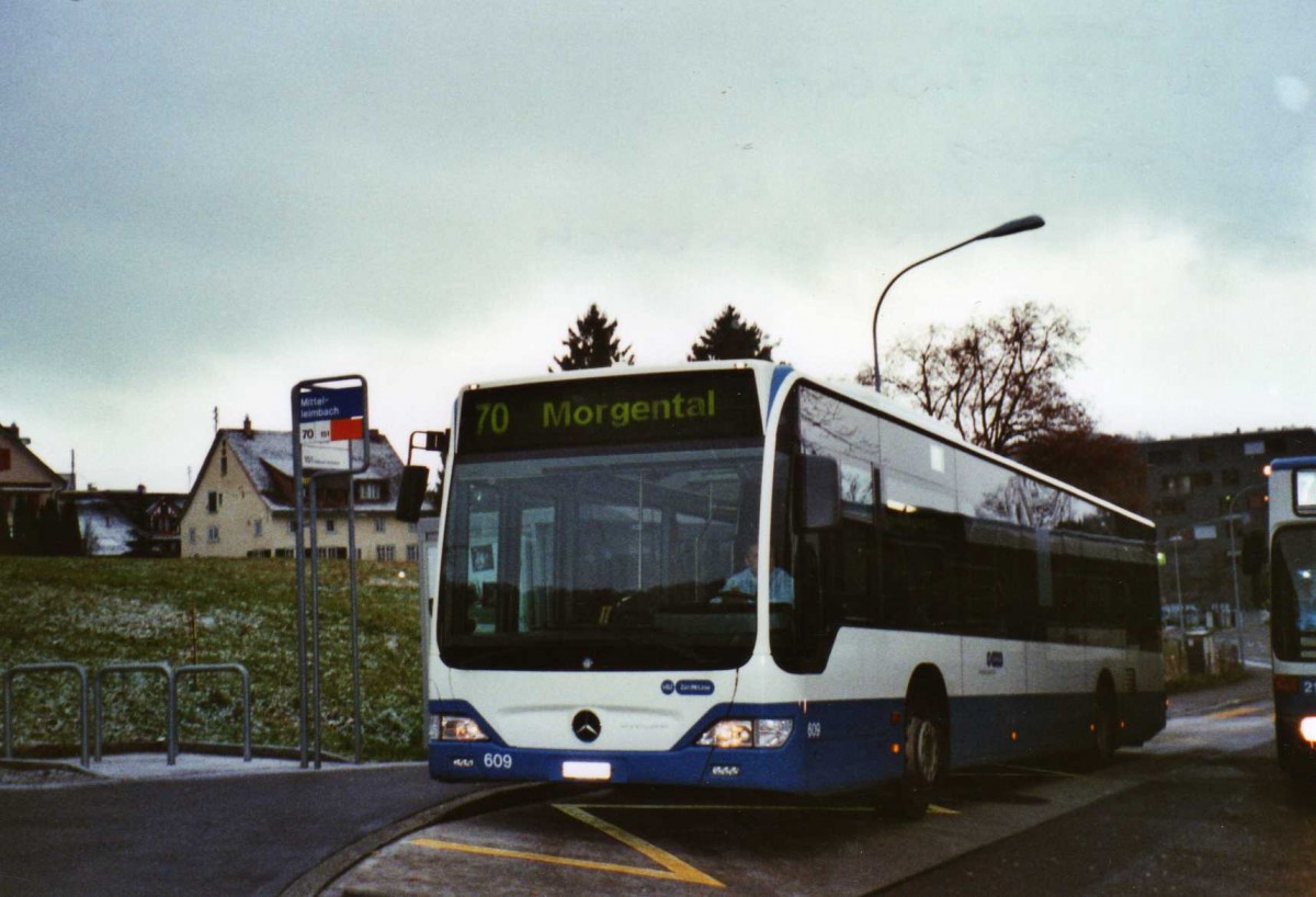 (123'027) - VBZ Z�rich - Nr. 609/ZH 745'609 - Mercedes am 13. Dezember 2009 in Z�rich, Mittelleimbach