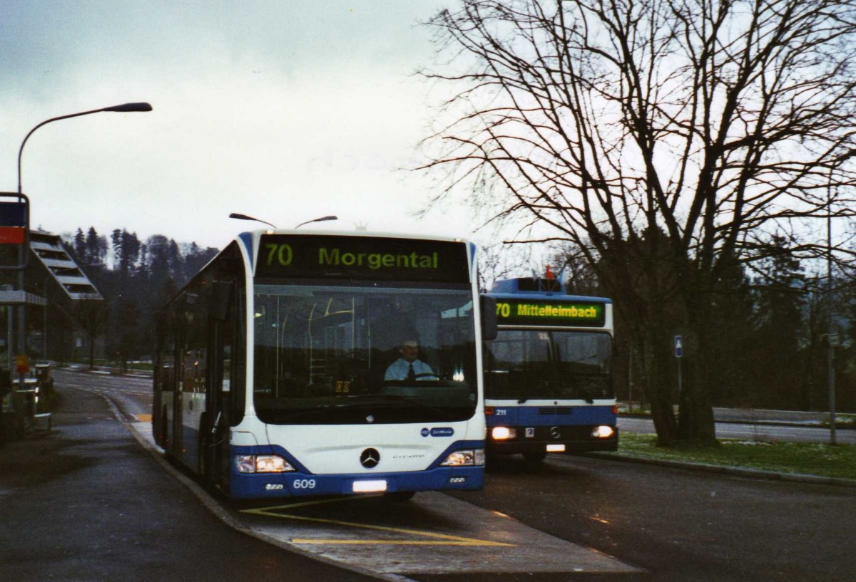 (123'028) - VBZ Z�rich - Nr. 609/ZH 745'609 - Mercedes am 13. Dezember 2009 in Z�rich, Mittelleimbach