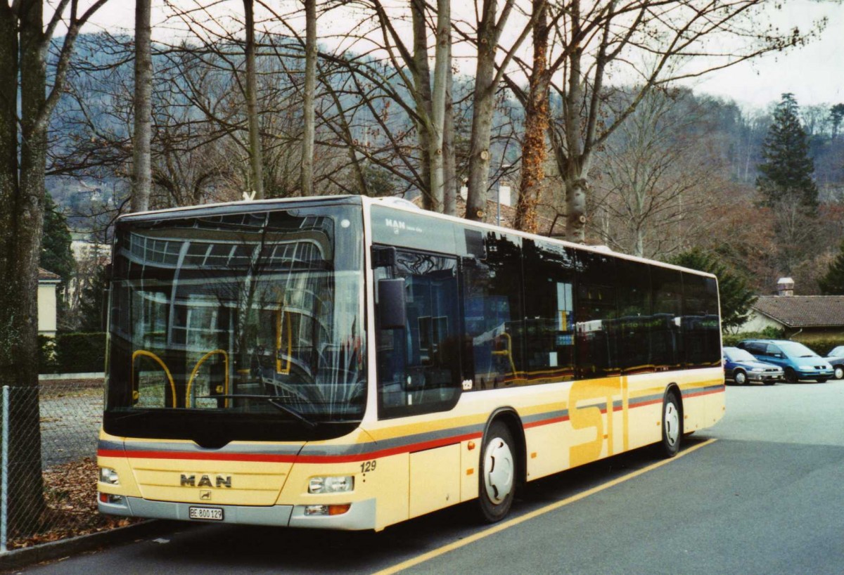 (123'117) - STI Thun - Nr. 129/BE 800'129 - MAN am 14. Dezember 2009 bei der Schiffl�ndte Thun
