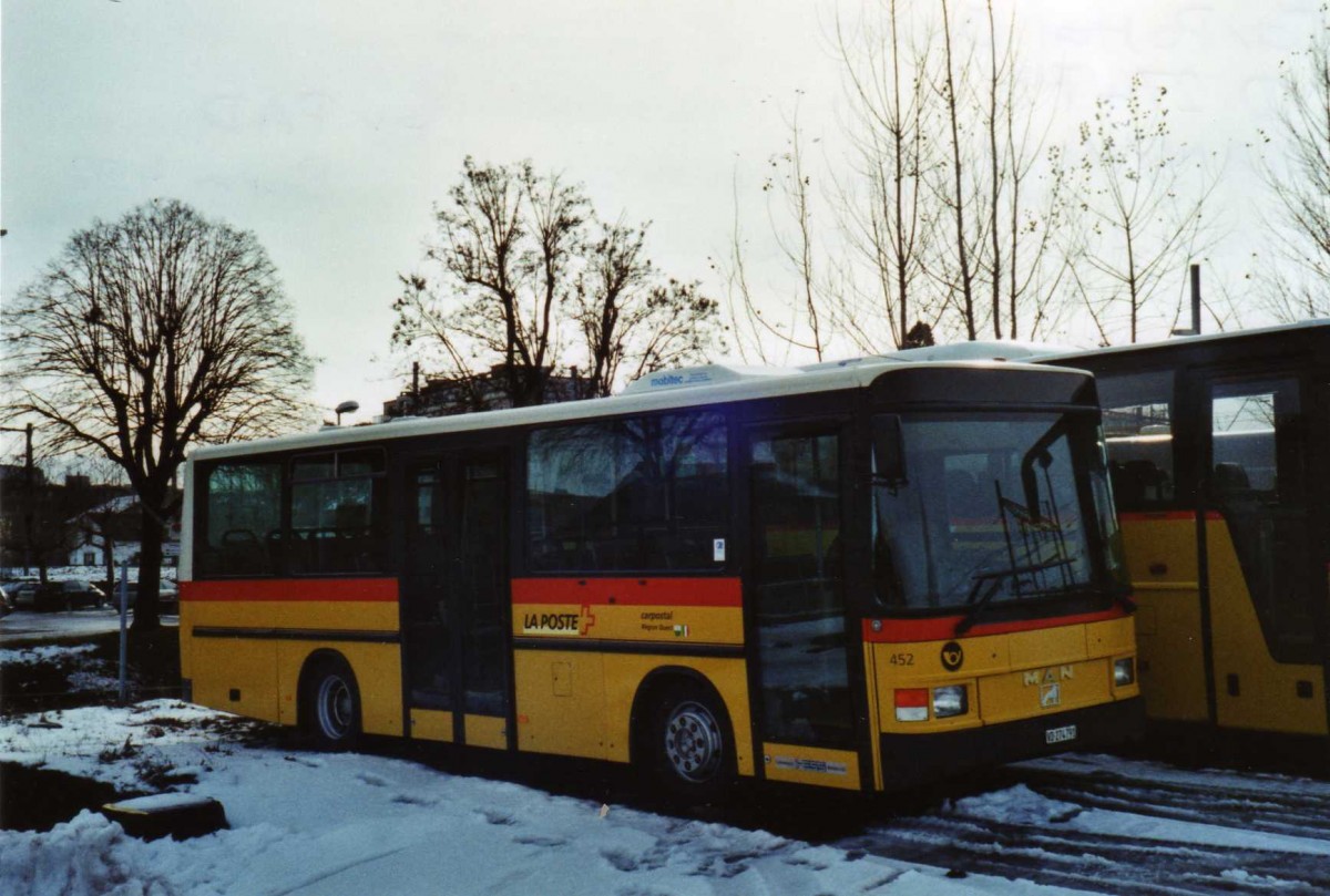 (123'310) - CarPostal Ouest - VD 274'791 - MAN/Hess (ex PostAuto Bern Nr. 452; ex Trachsel, Hasle-R�egsau; ex Loosli, Wyssachen) am 23. Dezember 2009 in Yverdon, Garage