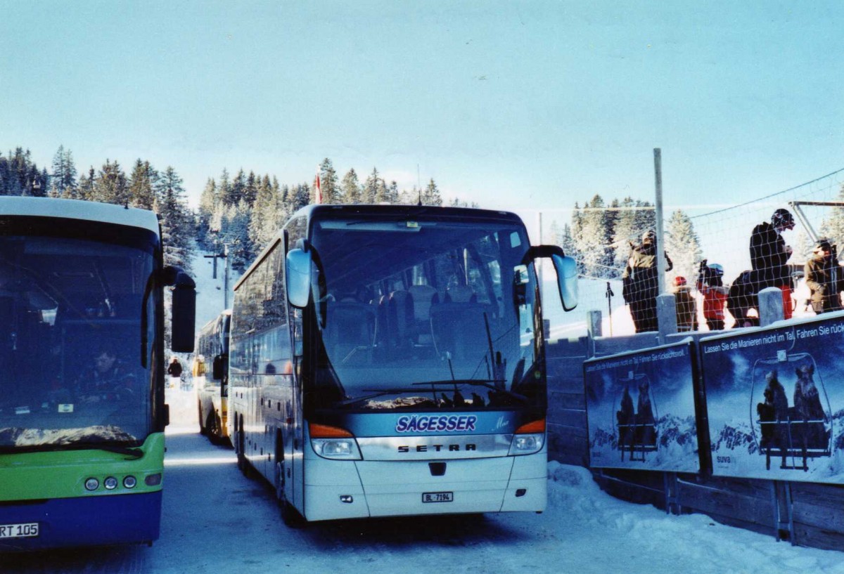 (123'434) - S�gesser, Wintersingen - Nr. 3/BL 7194 - Setra am 3. Januar 2010 in Flumserberg, Maschgenkammbahnen