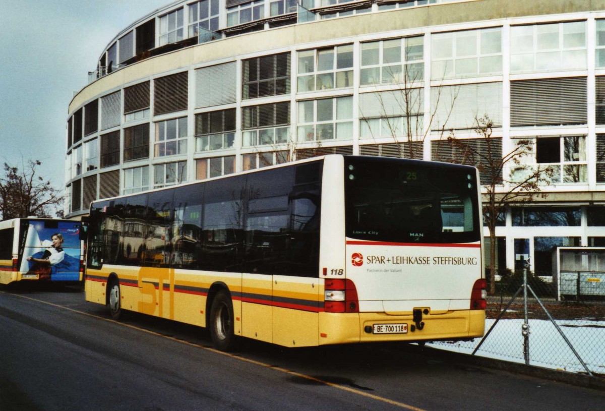 (124'206) - STI Thun - Nr. 118/BE 700'118 - MAN am 23. Januar 2010 bei der Schiffl�ndte Thun