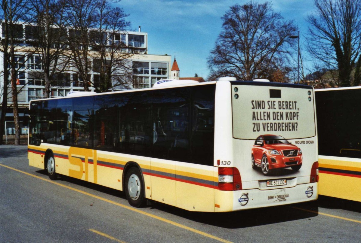 (124'536) - STI Thun - Nr. 130/BE 801'130 - MAN am 1. M�rz 2010 bei der Schiffl�ndte Thun