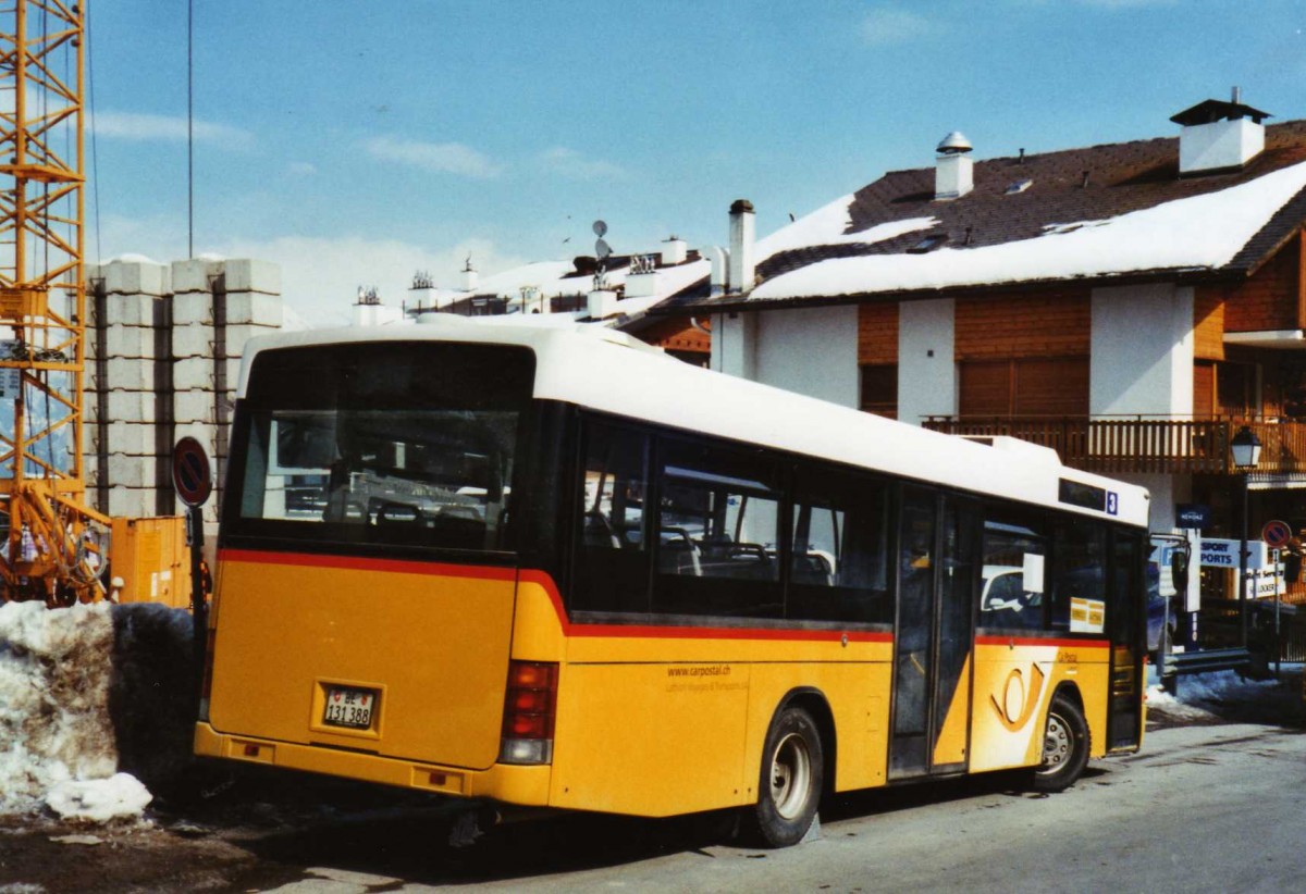 (124'636) - Lathion, Sion - BE 131'388 - Volvo/Hess (ex MOB Montreux Nr. 26; ex Maag, Kloten Nr. 38) am 9. M�rz 2010 in Haute-Nendaz, T�l�