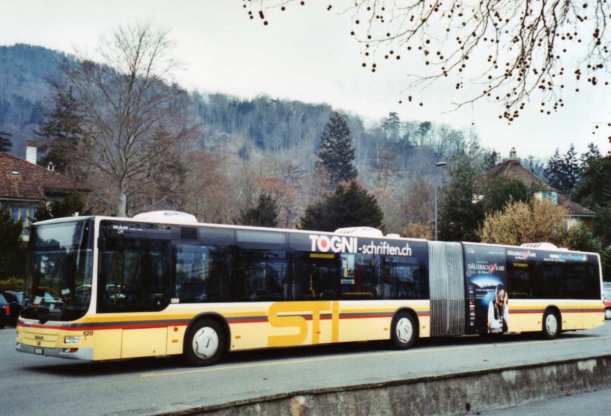 (124'734) - STI Thun - Nr. 120/BE 700'120 - MAN am 9. M�rz 2010 bei der Schiffl�ndte Thun
