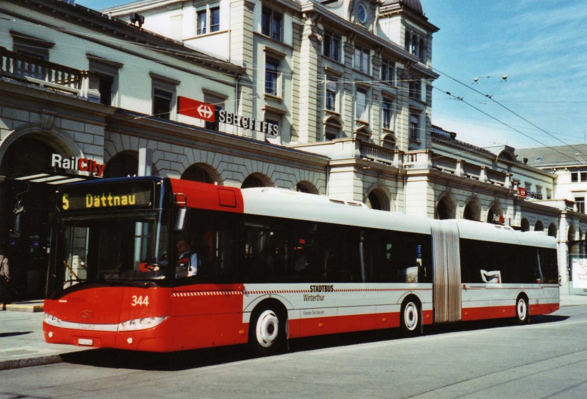 (125'026) - SW Winterthur - Nr. 344/ZH 745'344 - Solaris am 17. M�rz 2010 beim Hauptbahnhof Winterthur