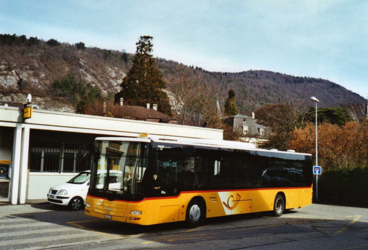 (125'210) - Funi-Car, Biel - Nr. 20/BE 655'320 - MAN am 22. M�rz 2010 in La Neuveville, Post