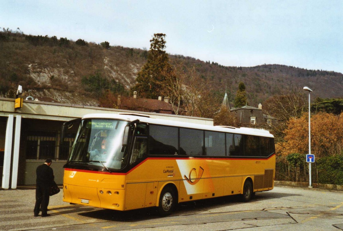 (125'307) - Funi-Car, Biel - Nr. 18/BE 610'618 - Bova (ex Fischer, Marin Nr. 8) am 22. M�rz 2010 in La Neuveville, Post