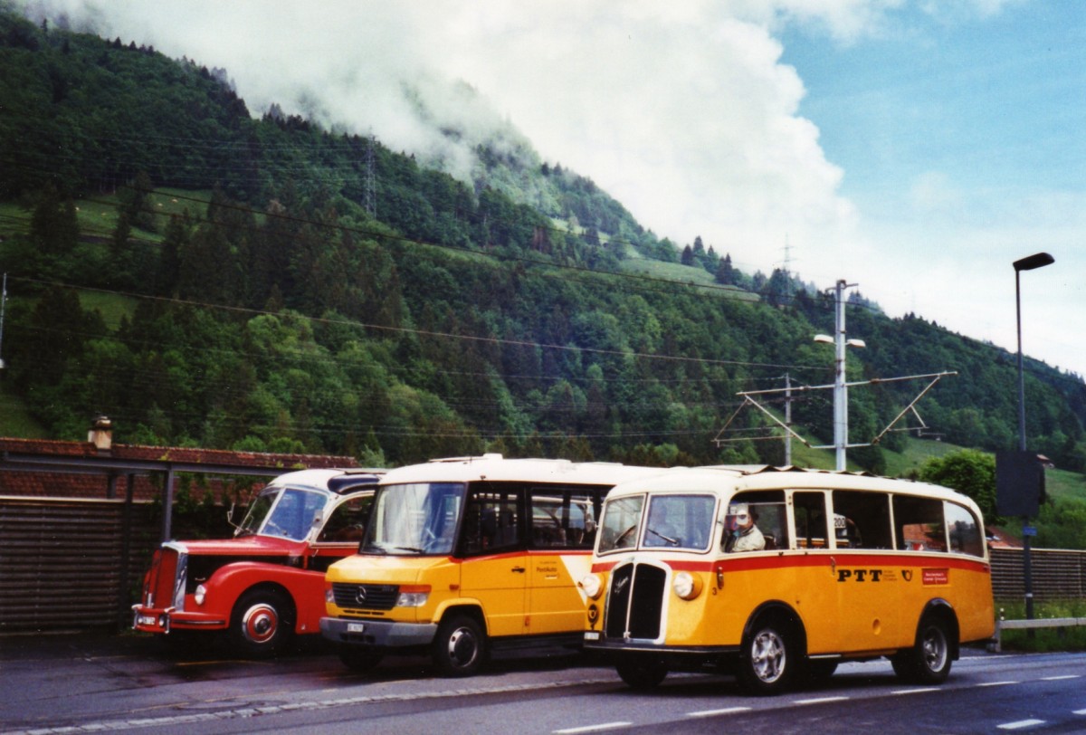 (126'606) - Schmid, Th�rishaus - Nr. 3/BE 26'760 - Saurer/Gangloff (ex Geiger, Adelboden Nr. 3) am 29. Mai 2010 beim Bahnhof Reichenbach