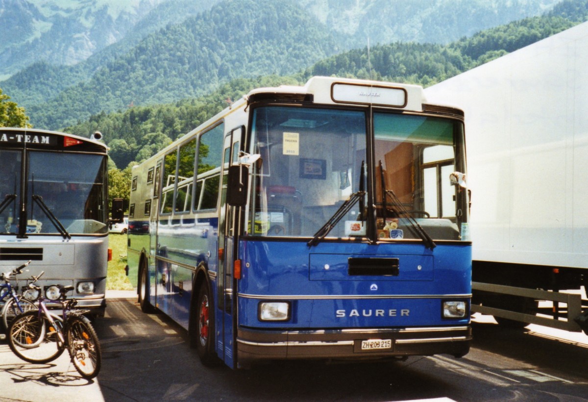 (127'102) - Hauser, W�denswil - ZH 203'215 - Saurer/R&UJ (ex Bucher, Gr�t; ex P 25'648) am 26. Juni 2010 in Interlaken, Flugplatz
