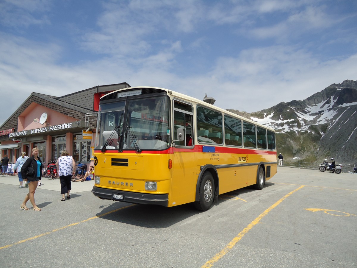 (127'554) - AVG Meiringen - Nr. 74/BE 607'481 - Saurer/R&J (ex P 24'357) am 4. Juli 2010 in Nufenen, Passh�he