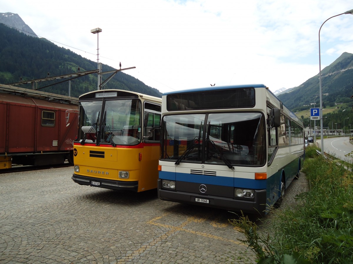 (127'563) - Meyer, G�schenen - UR 9346 - Mercedes (ex Gut, Binz Nr. 19) am 4. Juli 2010 beim Bahnhof Airolo