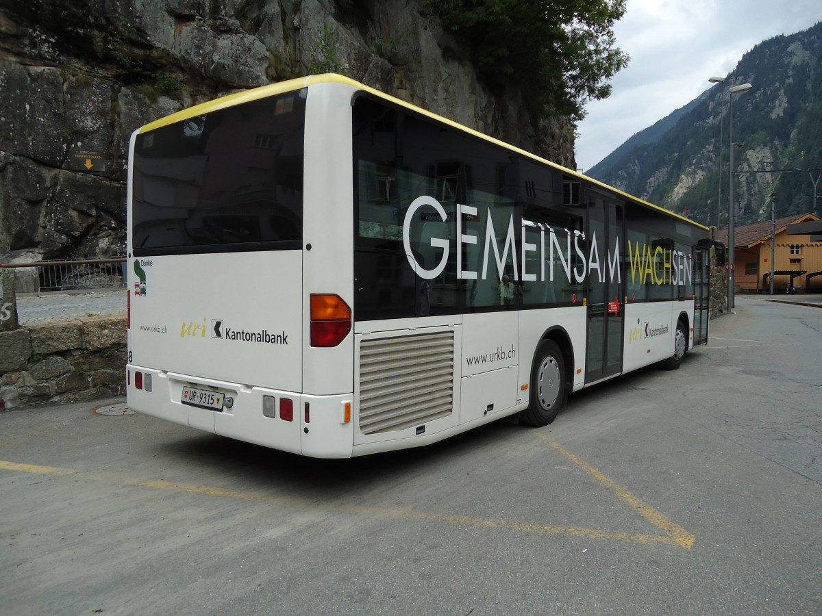 (127'608) - AAGU Altdorf - Nr. 48/UR 9315 - Mercedes am 4. Juli 2010 beim Bahnhof G�schenen