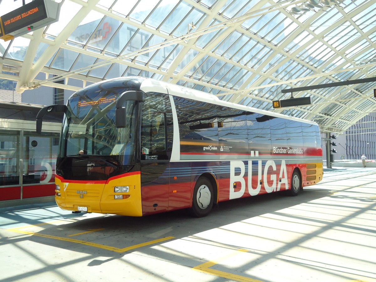 (128'263) - PostAuto Graub�nden - GR 162'990 - MAN am 7. August 2010 in Chur, Postautostation