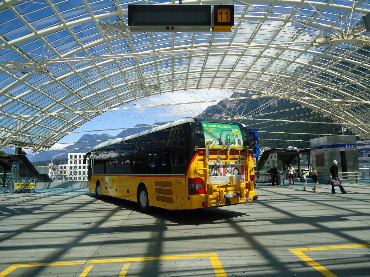 (128'272) - PostAuto Graub�nden - GR 162'973 - MAN am 7. August 2010 in Chur, Postautostation