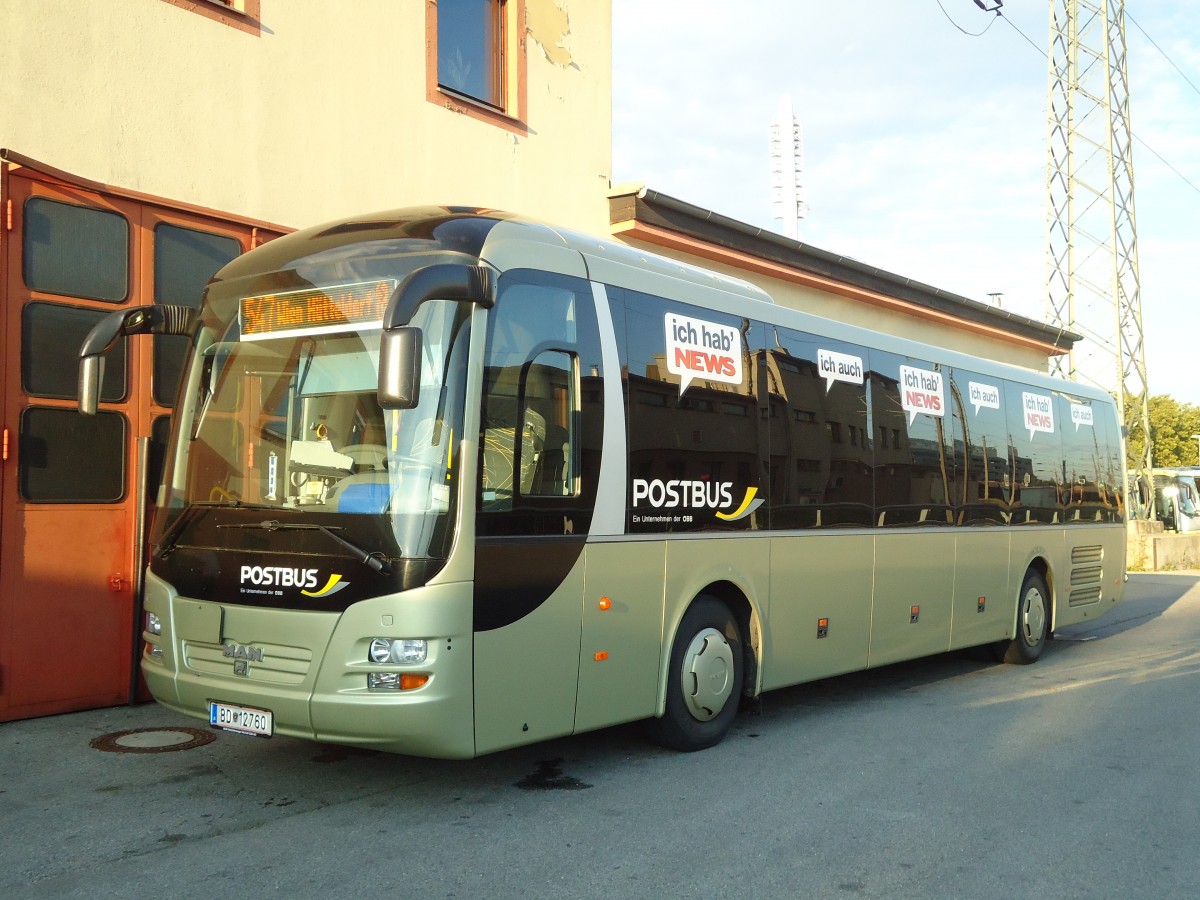 (128'457) - PostBus - BD 12'760 - MAN am 9. August 2010 in Wien, Garage H�tteldorf