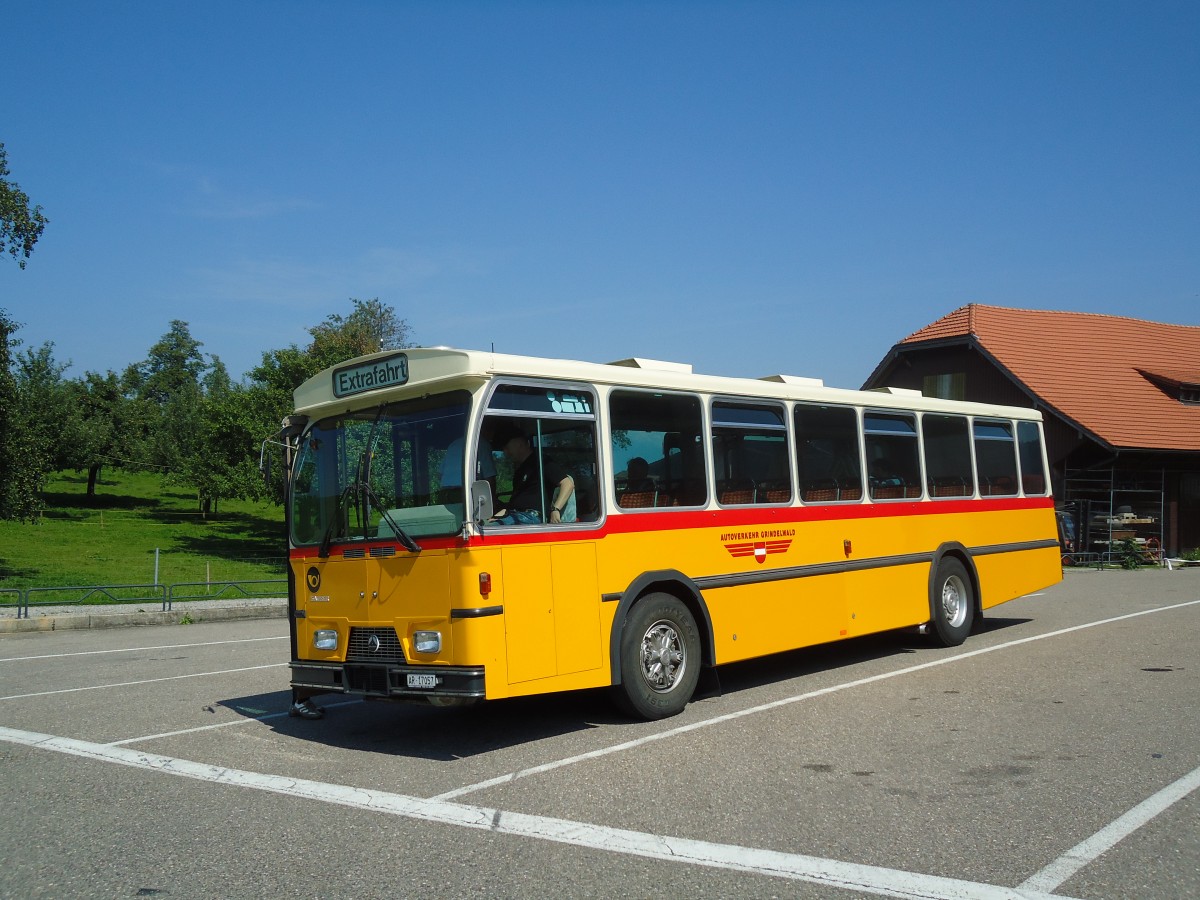 (128'857) - Osthues, Teufen - Nr. 15/AR 17'057 - Saurer/Leyland-Hess (ex AVG Grindelwald Nr. 15; ex RhV Altst�tten Nr. 42) am 21. August 2010 in M�rschwil, Gasthaus Krone