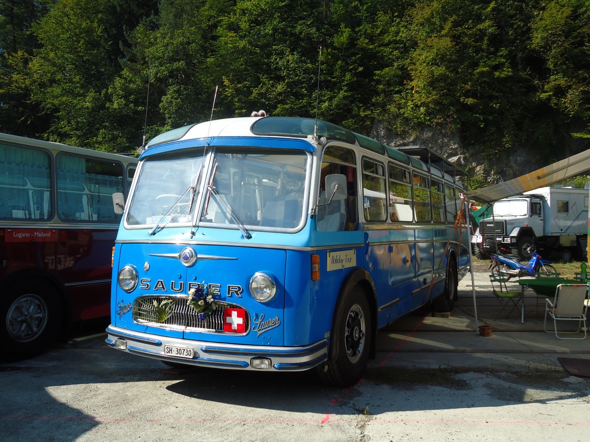 (128'948) - Bolliger, Stetten - SH 30'730 - Saurer/R&J (ex Sol�r+Fontana, Ilanz Nr. 8) am 22. August 2010 in Thayngen, Wohnbustreffen