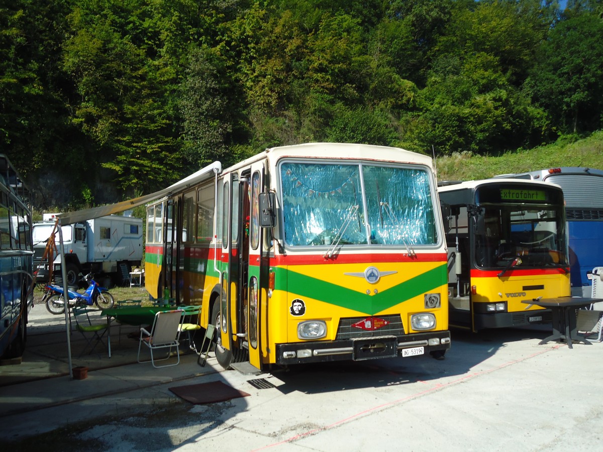 (128'949) - Wisler, M�hlau - AG 53'197 - Saurer/Hess (ex Flury, Balm) am 22. August 2010 in Thayngen, Wohnbustreffen