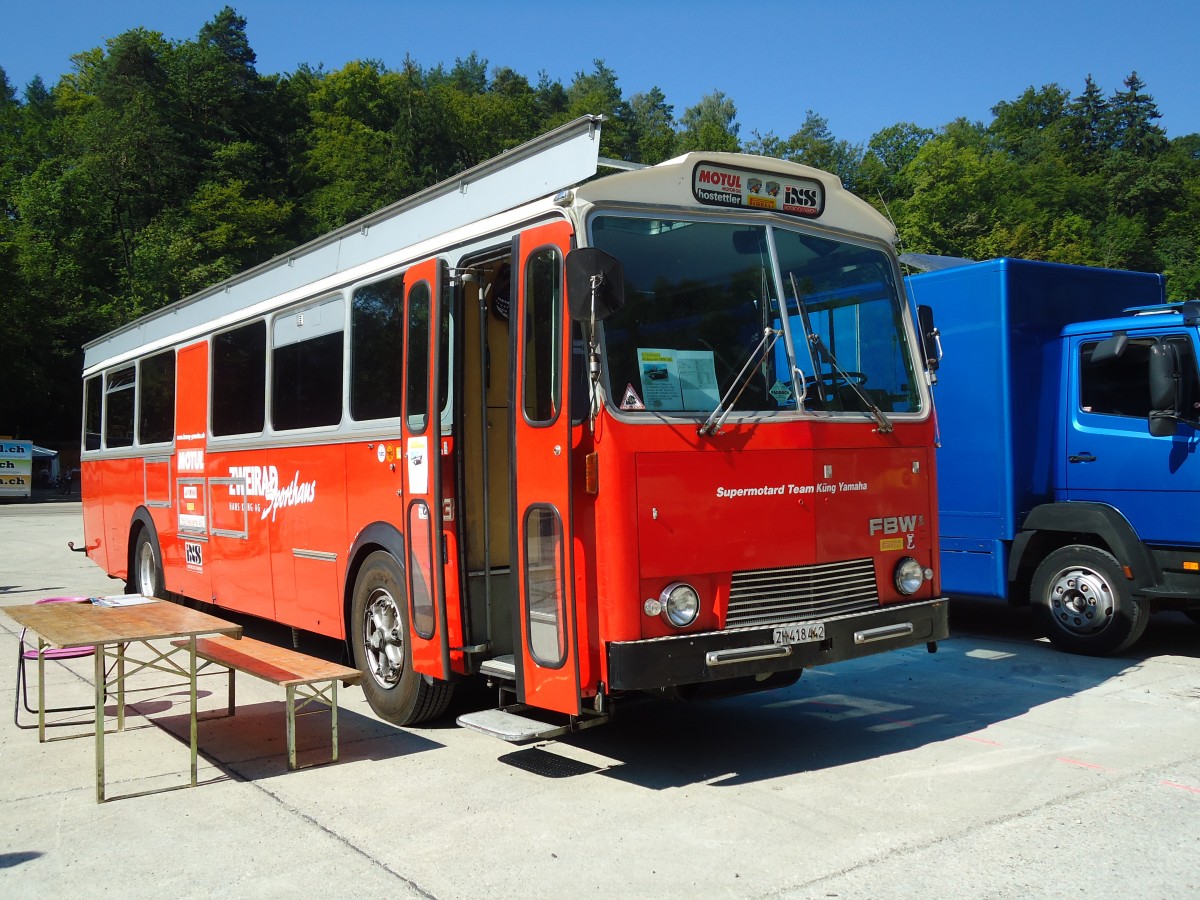 (128'997) - Joos, Russikon - ZH 418'442 - FBW/T�scher (ex Stutz, Oberlunkhofen Nr. 1; ex Stutz, Oberlunkhofen Nr. 3) am 22. August 2010 in Thayngen, Wohnbustreffen