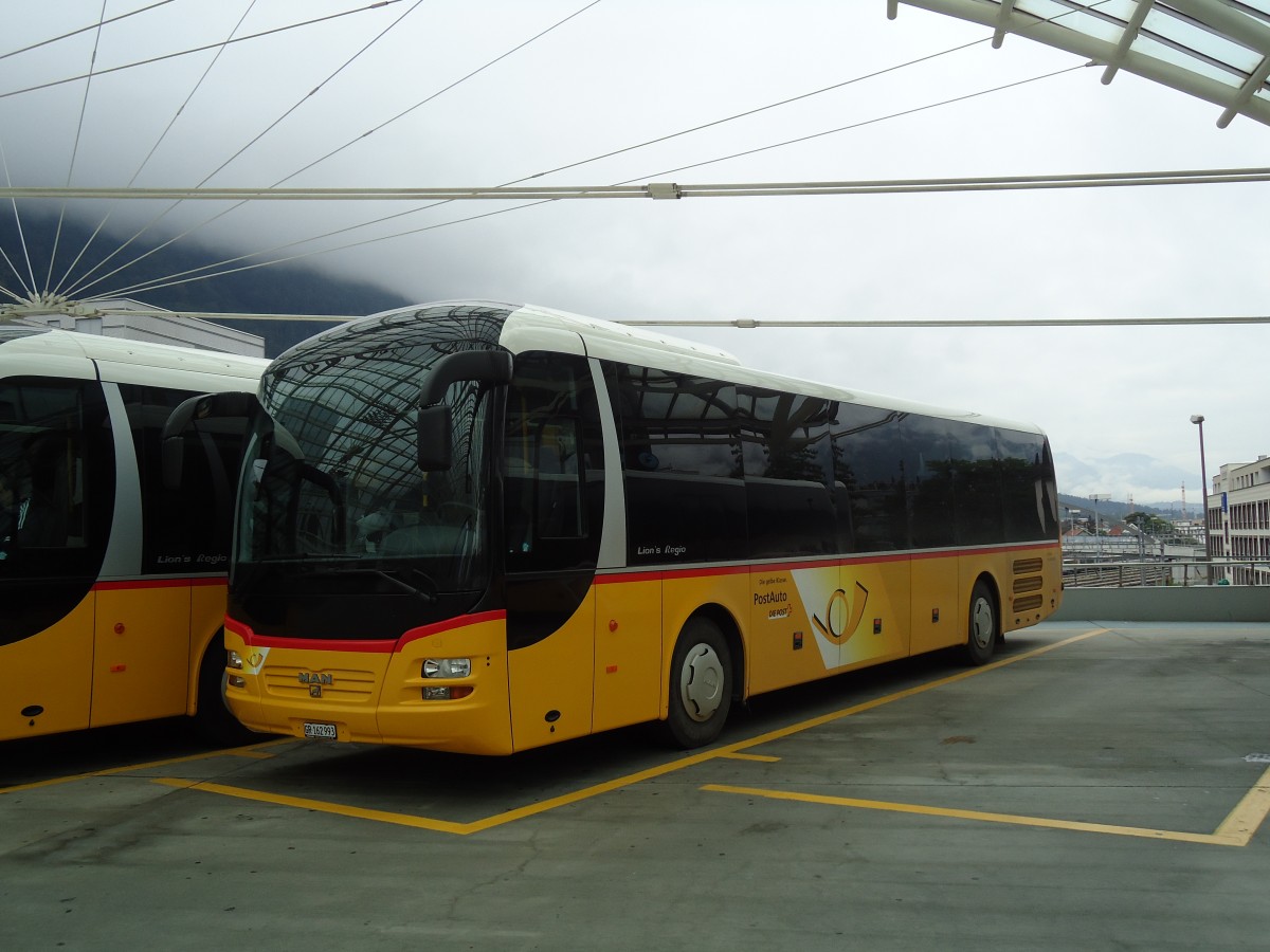 (129'755) - PostAuto Graub�nden - GR 162'993 - MAN am 18. September 2010 in Chur, Postautostation