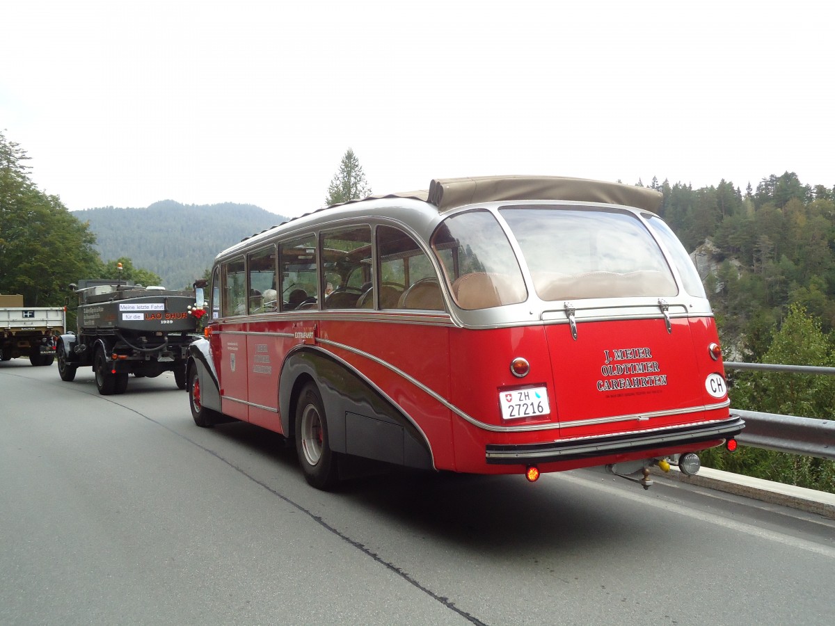 (129'879) - Meier, Gr�t - Nr. 12/ZH 27'216 - FBW/R&J (ex Wespe, Altst�tten; ex AFA Adelboden Nr. 12) am 18. September 2010 bei Valendas