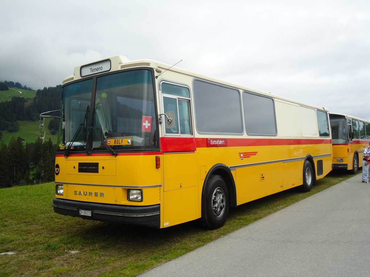 (129'934) - Br�ndli, Z�rich - ZH 180'231 - Saurer/R&J (ex Hofmann, Z�rich; ex Pacciarelli, Grono; ex P 25'661) am 18. September 2010 in Breil, Milit�ranlage