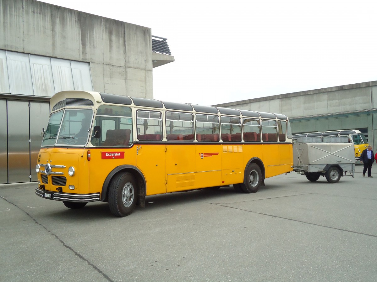 (130'046) - Inkamp, Altendorf - SZ 102'180 - Saurer/FHS (ex Stebler, Basel; ex Reber, Basel; ex Eggenberger, M�riken; ex Ott, Wetzikon; ex OPC Ennetb�rgen Nr. 3; ex AVG Grindelwald; ex P 24'143) am 18. September 2010 in Breil, Milit�ranlage