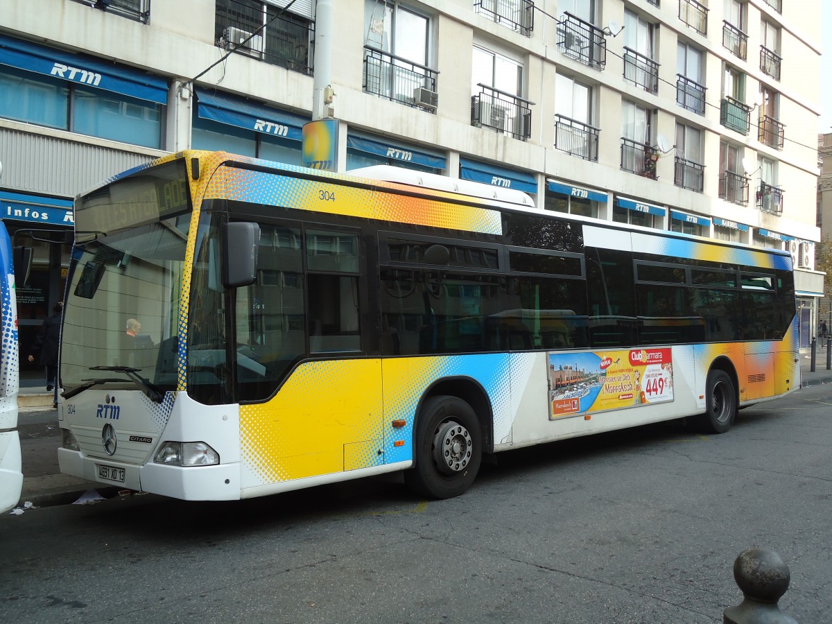 (130'511) - RTM Marseille - Nr. 304/4691 XD 13 - Mercedes am 15. Oktober 2010 in Marseille, Canebi�re Bourse