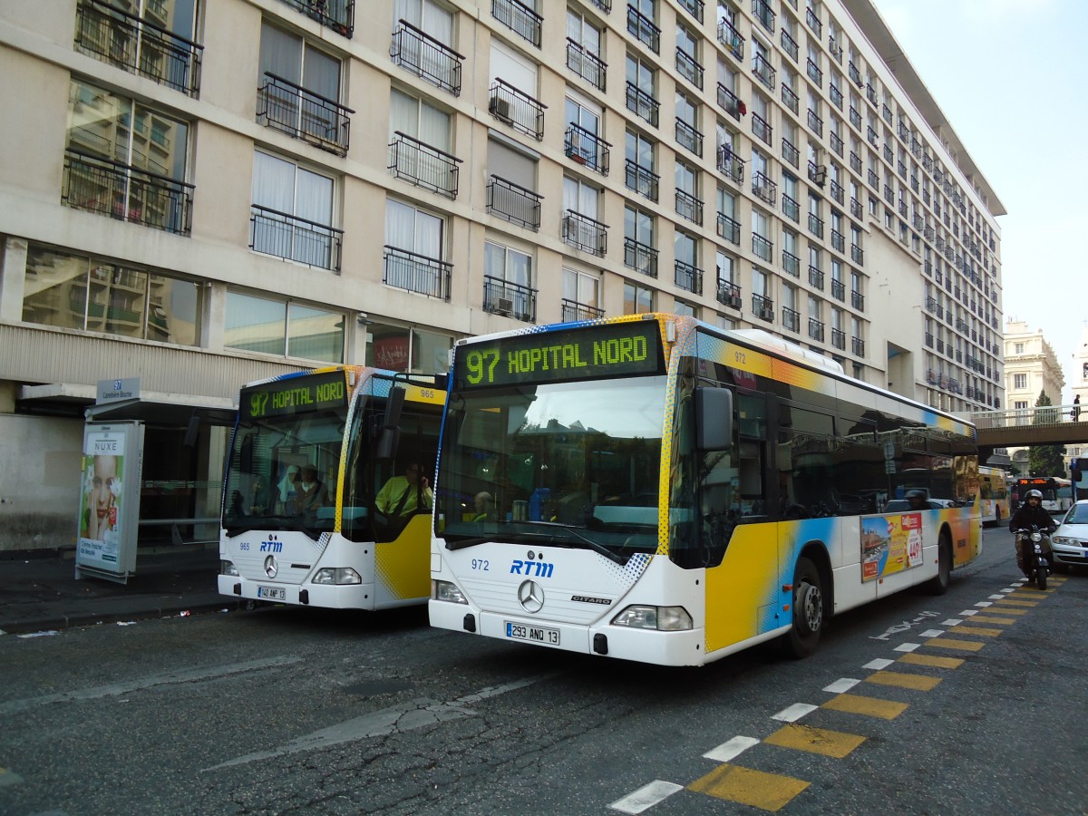 (130'514) - RTM Marseille - Nr. 972/293 ANQ 13 - Mercedes am 15. Oktober 2010 in Marseille, Canebi�re Bourse
