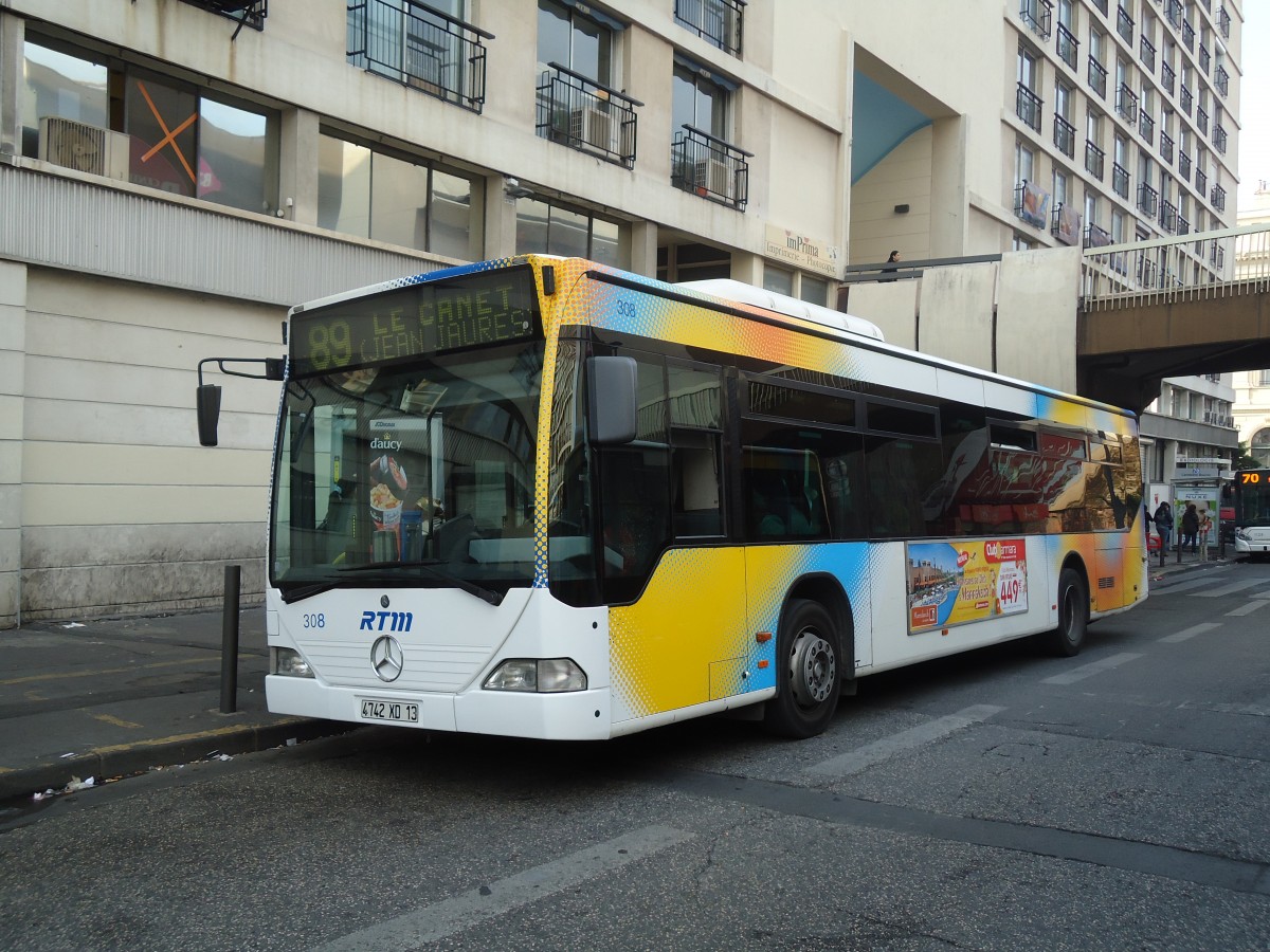 (130'515) - RTM Marseille - Nr. 308/4742 XD 13 - Mercedes am 15. Oktober 2010 in Marseille, Canebi�re Bourse