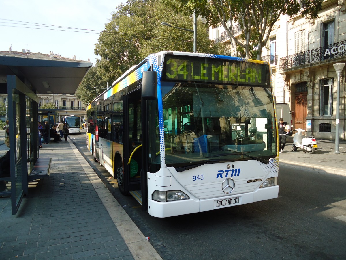 (130'536) - RTM Marseille - Nr. 943/180 AAD 13 - Mercedes am 15. Oktober 2010 in Marseille, Reformes Canebi�re